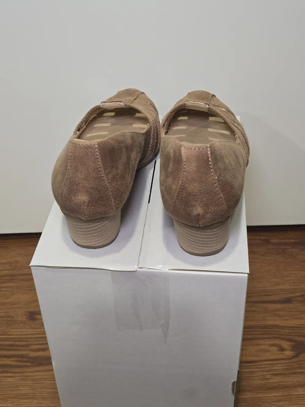Dr. Scholl's Women's Brown Suede Woven Slip-On Flats